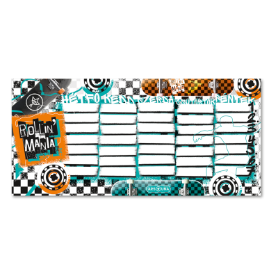 Órarend egylapos fiús, Ars Una ROLLIN MANIA (5228) 22   25db/csomag