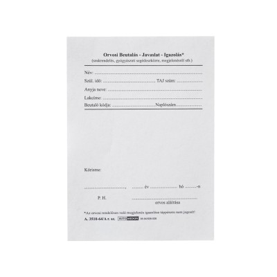 Orvosi beutalás-jav.-ig.  A.3510-64/a