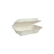 Papírdoboz ételes 1 részes HP2, 18,28 x 13,71 x 6,85 cm komposztálható cukornád 150 db/csomag, natúr