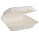 Papírdoboz ételes 1 részes HP3, 22,86 x 15,24 x 8,12 cm komposztálható cukornád 125 db/csomag, natúr