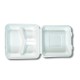 Papírdoboz ételes 3 részes HP4, 23 x 23 x 8cm komposztálható cukornád 100 db/csomag, natúr