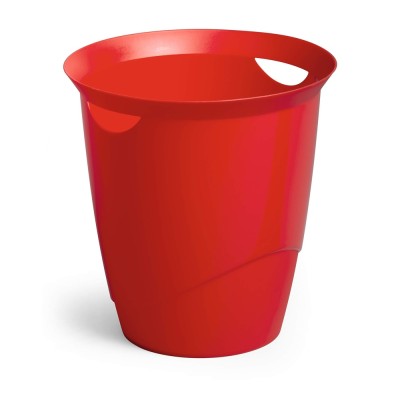 Papírkosár 16l, Durable Trend, áttetsző piros