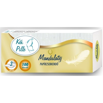 Papírzsebkendő 3 rétegű 100 db/csomag Kék Pille mandulatej