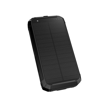 Powerbank napelemes 15W 2X USB-A + USB-C Platinet fekete Powerbank napelemes 15W 2X USB-A + USB-C Platinet fekete