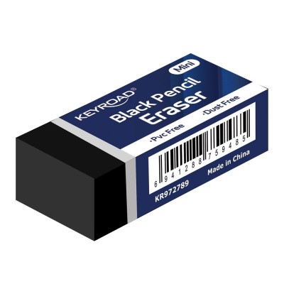 Radír, 30 db/display, Keyroad Tec Black, fekete