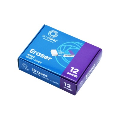 Radír 3cm fehér szögletes papírtokos Bluering® Radír 3cm fehér szögletes papírtokos Bluering®