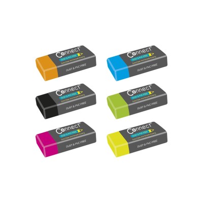 Radír Connect plasztik, 36 db/kínáló doboz 6x6szín