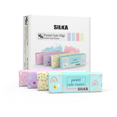 Radír, cuki, pasztell, 20 db/display Silka
