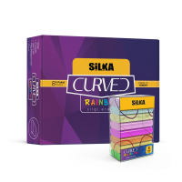 Radír, kerekített szélű, 8 db-os készletben, pasztell színekben, 30 klt/display Silka