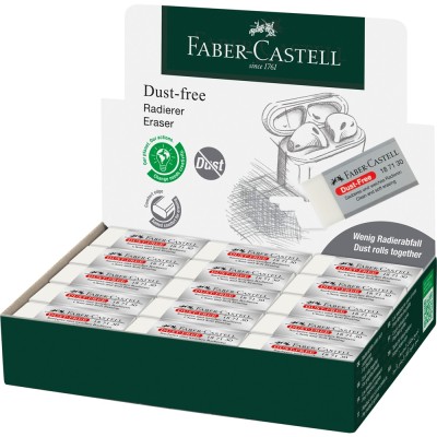 Radír, Faber-Castell forgácsmentes, 42x21x11mm fehér