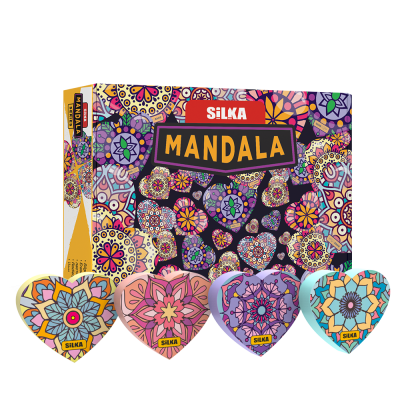 Radír, mandala, 36 db/display, Silka