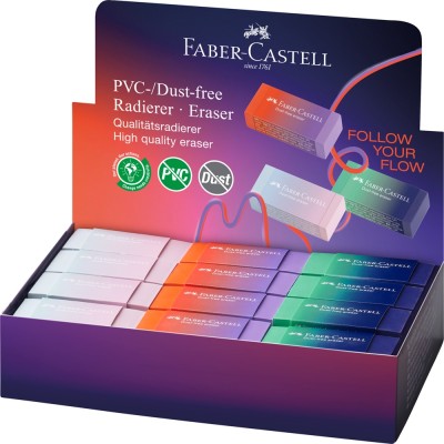 Radír pvc forgácsmentes színátmenetes Faber-Castell égkék-rózsa, türkiz-kék