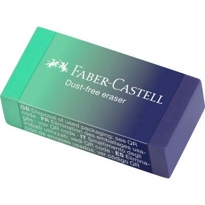 Radír pvc forgácsmentes színátmenetes Faber-Castell égkék-rózsa, türkiz-kék