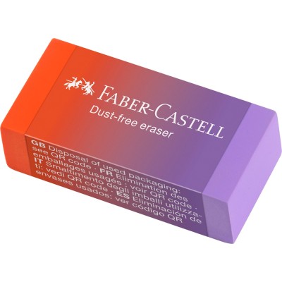 Radír pvc forgácsmentes színátmenetes Faber-Castell égkék-rózsa, türkiz-kék