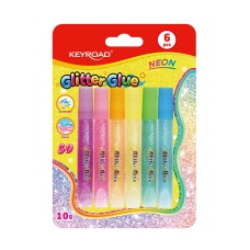 Ragasztó folyékony dekorácós , neon, Keyroad, 6 x 10 g