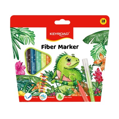 Rostirón, filctoll készlet 2 mm 18 db/bliszter Keyroad vegyes színek
