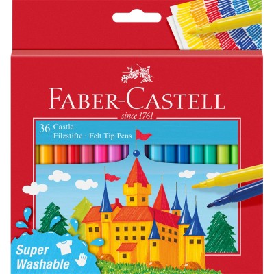 Rostirón, filctoll készlet, kastélyos Faber-Castell 36 klf. szín
