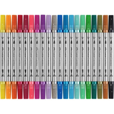 Rostirón, filctoll készlet, kétvégű csillámos Faber-Castell 20 klf. szín