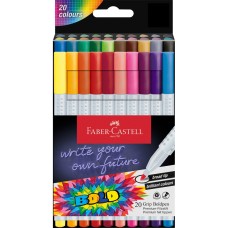 Rostirón, filctoll készlet, vastag GRIP Boldpen Faber-Castell 20 klf. szín