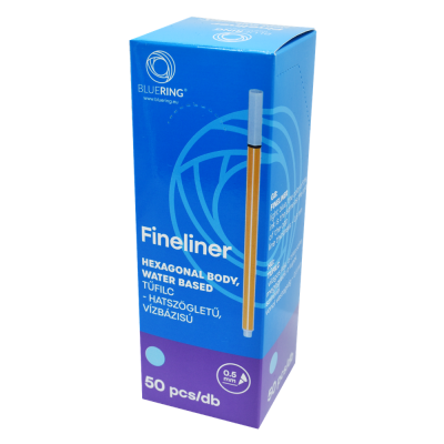 Rostirón, tűfilc vízbázisú, 0,5mm, hatszögletű test, Bluering® világoskék
