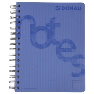 Spirálfüzet A/5 140 lap PP borító kék Donau kockás