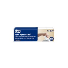 Szalvéta adagolóba 2 rétegű 1/4 hajtású 10,7 x 16,5 cm 500 lap/csomag Prémium Xpressnap® Extra Soft N4 Tork_13670 fehér