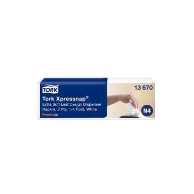 Szalvéta adagolóba 500 db/csomag 8 csomag/karton fehér levélmintás Extra Soft Xpressnap® Tork_13670
