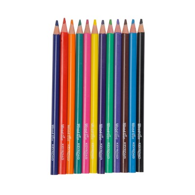 Színes ceruza készlet 4 mm famentes háromszögletű Keyroad Jumbo 12 klf. szín