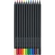 Színes ceruza készlet háromszögletű BLACK EDITION Faber-Castell fekete test 12klf. szín