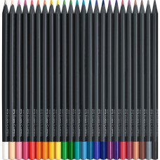 Színes ceruza készlet háromszögletű BLACK EDITION Faber-Castell fekete test 24klf. szín