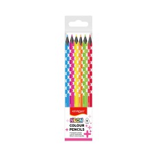 Színes ceruza készlet háromszögletű, fekete belsővel Keyroad Neon 6 klf. neon szín