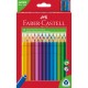 Színes ceruza készlet háromszögletű + hegyező Jumbo Junior Faber-Castell  30klf. szín