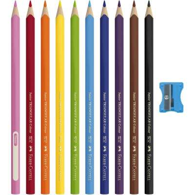 Színes ceruza készlet háromszögletű Jumbo Faber-Castell 10klf. szín
