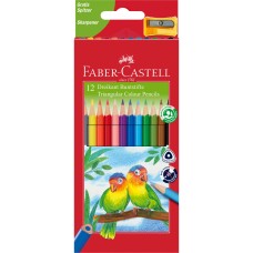 Színes ceruza készlet háromszögletű Junior papagáj Faber-Castell + 12klf. szín