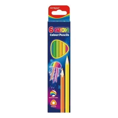 Színes ceruza készlet háromszögletű Keyroad Neon 6 klf. neon szín