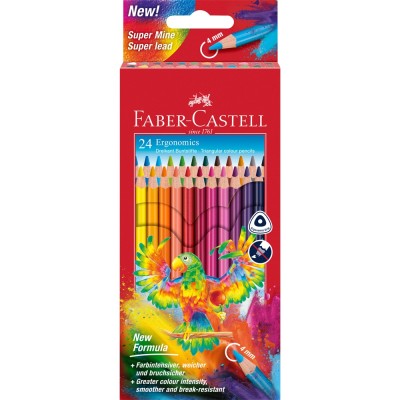 Színes ceruza készlet háromszögletű papagáj Faber-Castell  24klf. szín