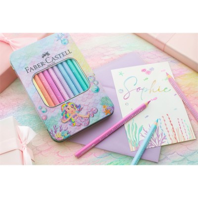 Színes ceruza készlet háromszögletű SPARKLE Faber-Castell 10klf. szín