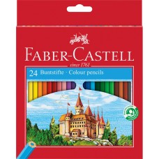 Színes ceruza készlet hatszögletű kastélyos Faber-Castell  24klf. szín