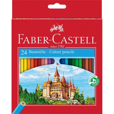 Színes ceruza készlet hatszögletű kastélyos Faber-Castell  24klf. szín