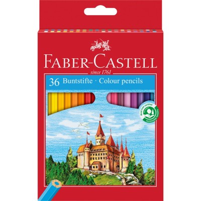 Színes ceruza készlet hatszögletű kastélyos Faber-Castell  36klf. szín