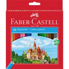 Színes ceruza készlet hatszögletű kastélyos  Faber-Castell 48klf. szín