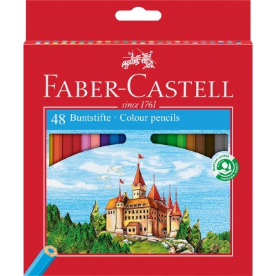 Színes ceruza készlet hatszögletű kastélyos  Faber-Castell 48klf. szín
