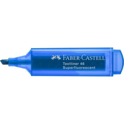 Szövegkiemelő 1-5mm vágott hegyű Faber-Castell 46 fluoreszkáló kék