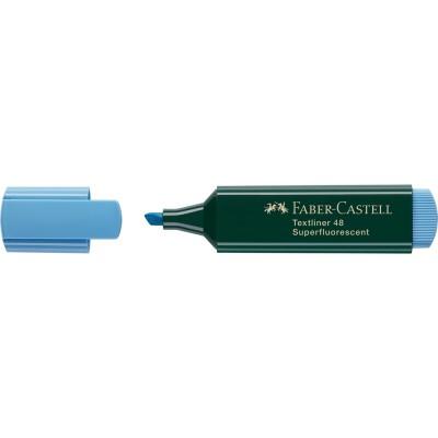 Szövegkiemelő 1-5mm vágott hegyű Faber-Castell 48 fluoreszkáló kék