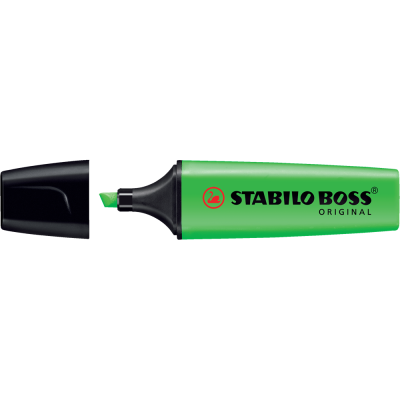 Szövegkiemelő 2-5mm, vágott hegyű, STABILO Boss original zöld