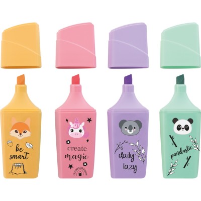 Szövegkiemelő készlet mini pasztell ANIMAL Faber-Castell 4klf.szín