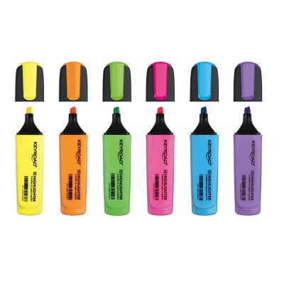 Szövegkiemelő vágott hegyű, lapos test, 28 db/display, Keyroad Fluo neon színek