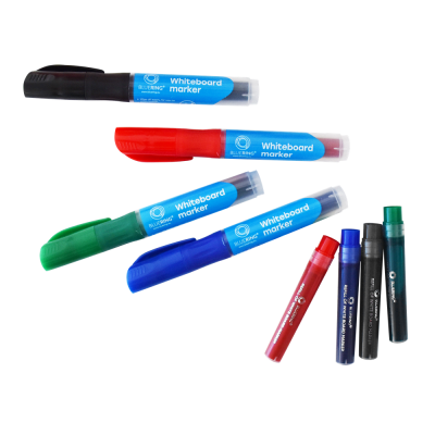 Táblamarker 3mm, kerek, cserélhető betétes, Bluering fekete
