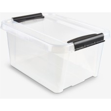 Tároló doboz műanyag 32 liter csatos átlátszó Probox