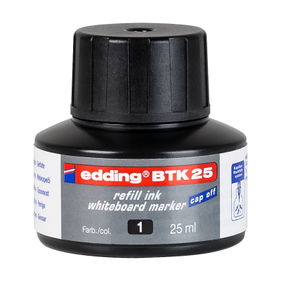Tinta utántöltő táblamarkerhez 25ml, Edding BTK25 fekete